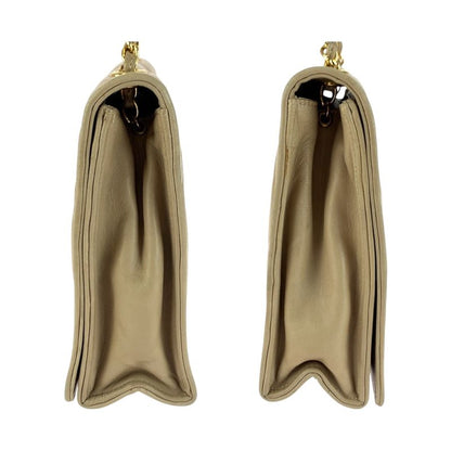 Chanel Vintage Matelasse Flap Coco Mark Beige Gold Hardware Lambskin Chain