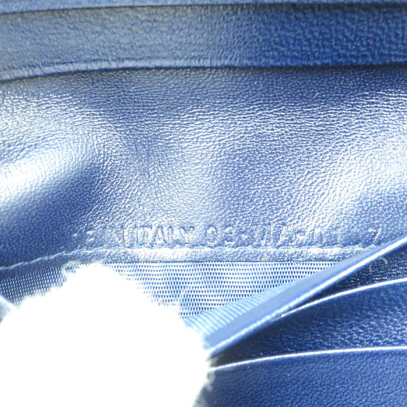 Christian Dior Bee Leather Gold Hardware Navy Blue Bifold Wallet 1128 Christian