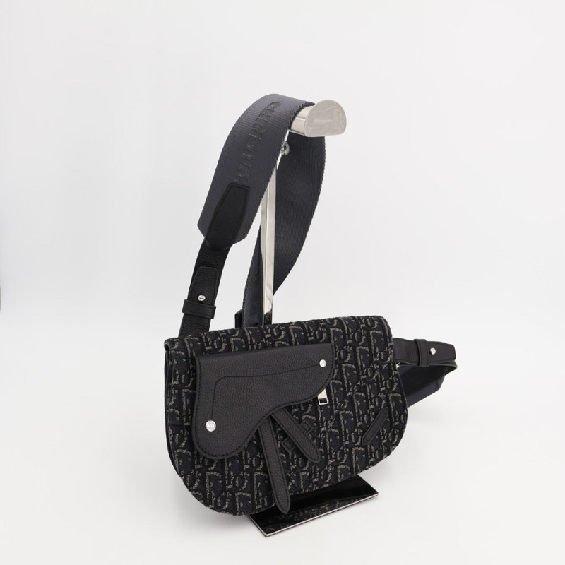 Christian DIOR Body Bag Saddle Shoulder Black
