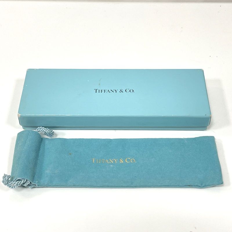 Tiffany & Co T-Clip Ballpoint Pen Blue Ink Storage with Bag and Box Writing