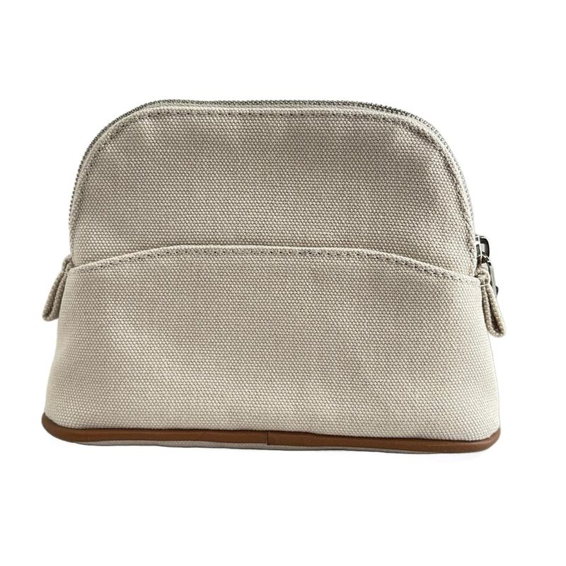 Hermes Pouch Bolide Pouch 15/bolide Pouch Mini Ivory And Brown Silver Hardware
