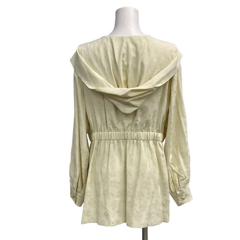 Chanel Long Sleeve Shirt Blouse Size 40 M Women's P74771 Ivory 2023/coco