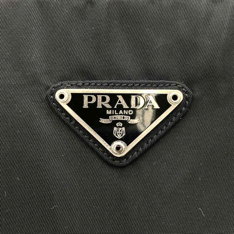 Prada Handbag Nylon Black Nylon Women Men