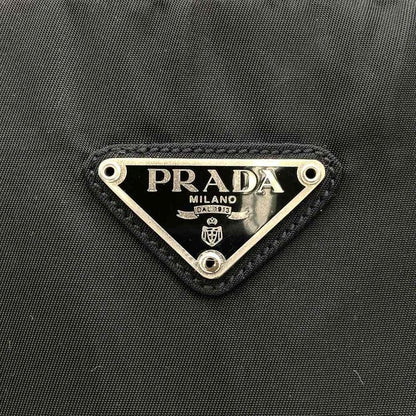 Prada Handbag Nylon Black Nylon Women Men
