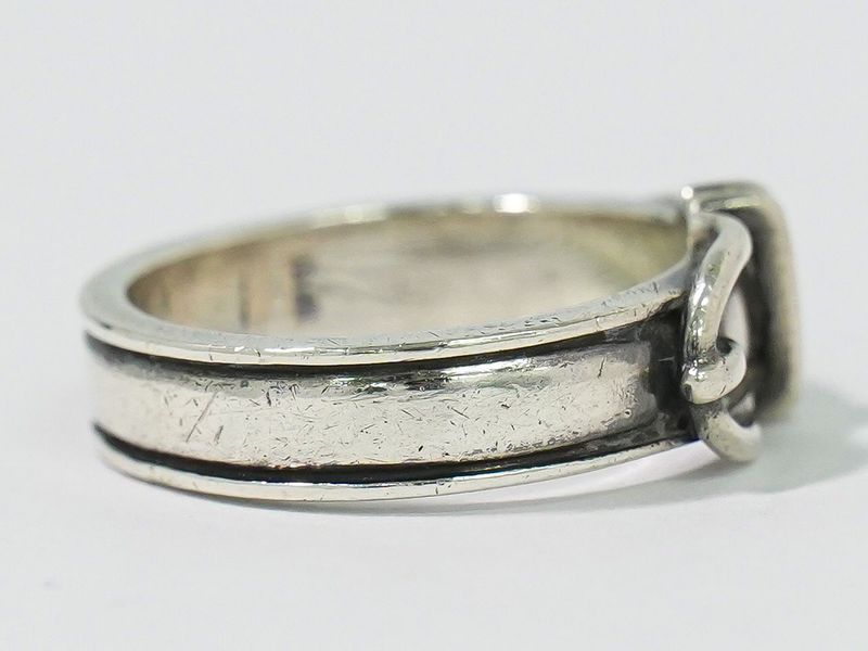 Authentic Hermes Santure Belt Motif 925 Ring No 12.5 Silver Accessories Jewelry