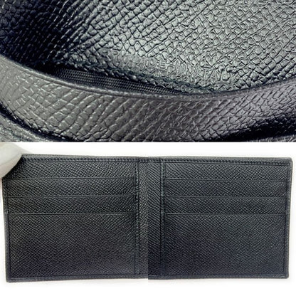 Bvlgari Leather Bifold Wallet Men's Black 366021 Bifold Wallet