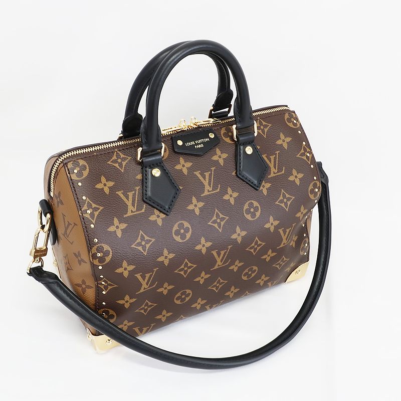 White Louis Vuitton Speedy Trunk 25 Monogram M26181 Handbag Shoulder - Mini