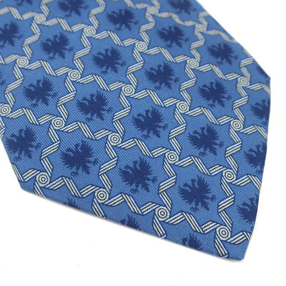 Hermes Necktie All Over Pattern 9cm (3.54in) Silk Blue