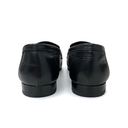 Hermes Royale Loafers Leather Shoes Black White Hhardware Fringe