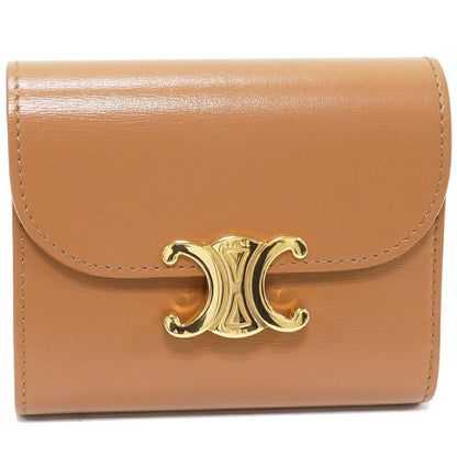 Celine Triomphe Small Flap Wallet With Coin Purse Shiny Calfskin Bronze Gold