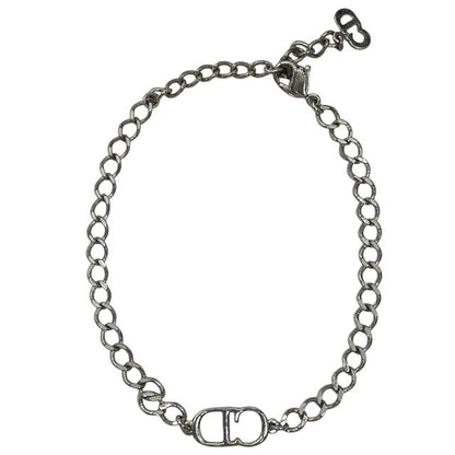 Christian Dior Chain Bracelet Bangle Accessories Jewelry CD Logo Metal Silver