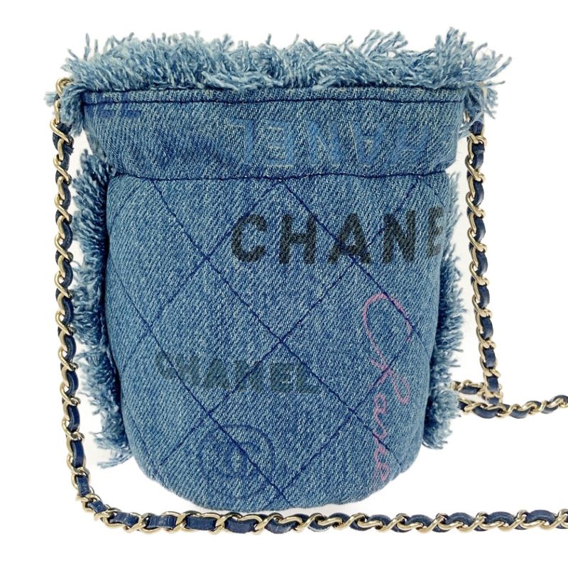 Chanel Ap2603 Denim Matelasse Mini Bucket Chain Shoulder Bag 456034 Shoulder Bag