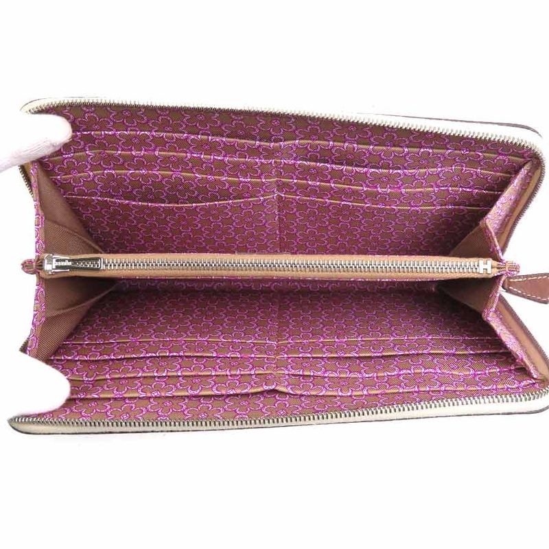 Hermes Round Zipper Long Wallet Azap Long Silk Quin