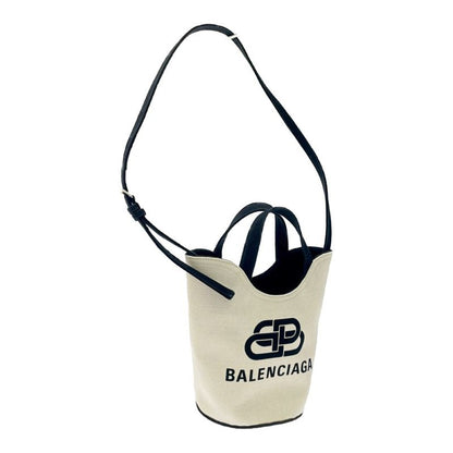 Balenciaga 619979 Canvas Wave XS 2-Way Shoulder Bag White 405746 Shoulder Bag