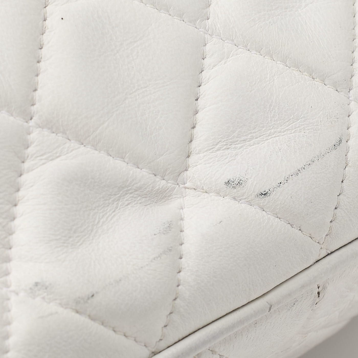 Chanel Matelasse Coco Mark With Fringe Bijoux Chain Shoulder Lambskin White