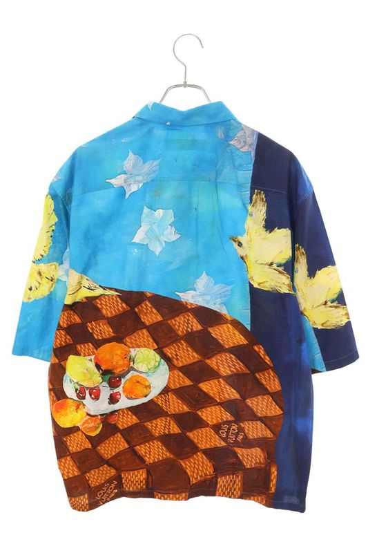 Louis Vuitton 23AW Rm232 ASM Hps70w Painted Printed Short Sleeve Shirt Men's XXL