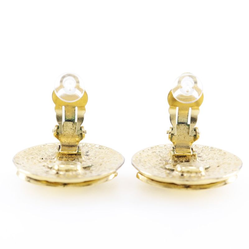 Chanel Matelasse Vintage Gold Plated 94P Ladies 30.2g Earrings