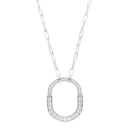Tiffany & Co Lock 18K White Gold Diamond Necklace Men's