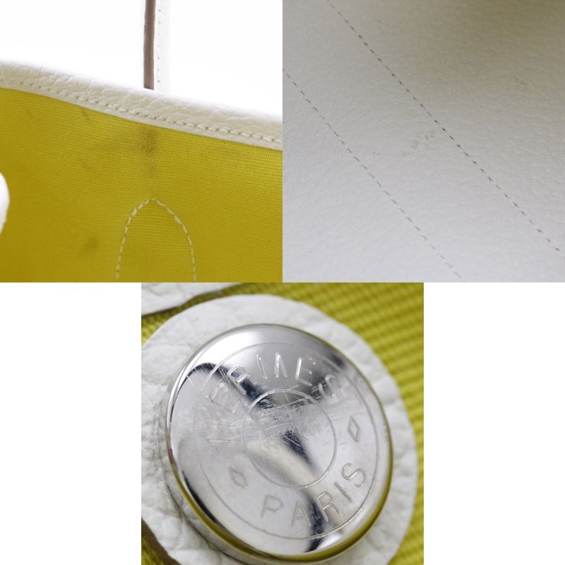 Hermes Garden Party TPM Toile Officier X Country Lime/cles Y Ladies Handbag
