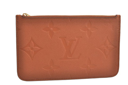 Louis Vuitton Monogram Empreinte Neverfull Pouch Wallet Brown LV 3396n