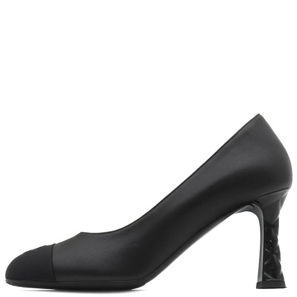 Chanel Pumps Coco Mark Matelasse Heels Leather Black 38c Black G40154 [box