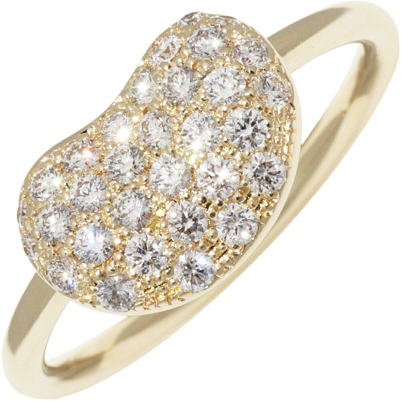 Tiffany & Co Ring 18K Yellow Gold With Diamonds 038ct Elsa Peretti Bean Design