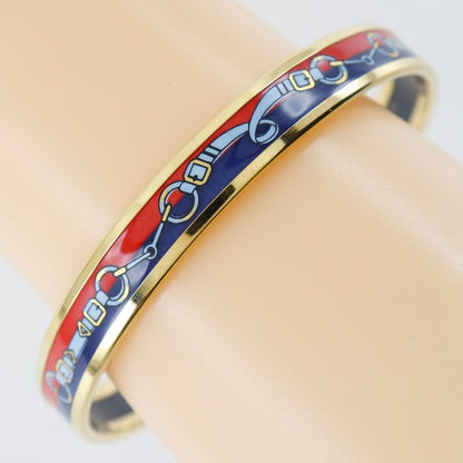 Hermes Emile Cloisonne Gold Plated Red Ladies 22g Bangle