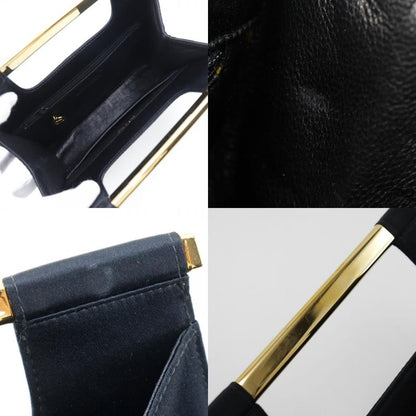 Chanel Party Bag Vintage Satin Black Ladies Handbag