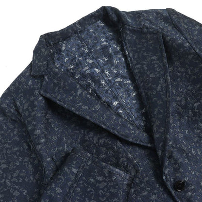 Hermes G19936 All-over Jacquard Weave Reversible Single Tailored Jacket In Navy