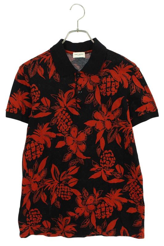 Saint Laurent Paris 17SS 454120 Yb1dr Pineapple Aloha Pattern Short Sleeve Polo