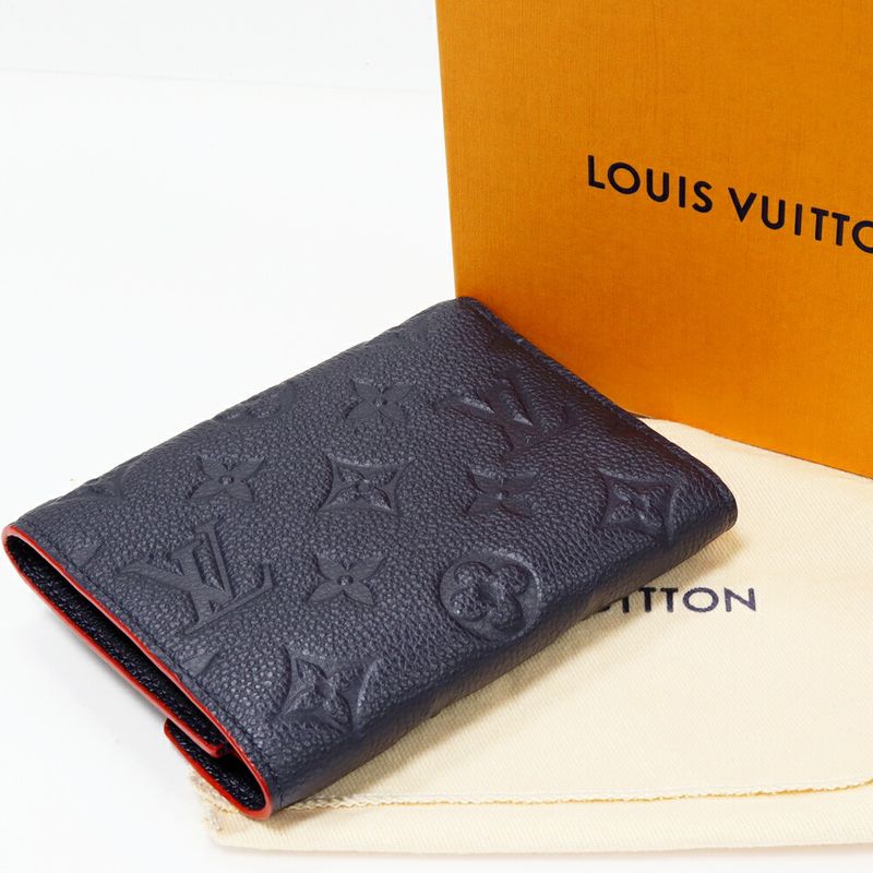 Louis Vuitton Trifold Wallet With Coin Purse Monogram Empreinte Marine Rouge