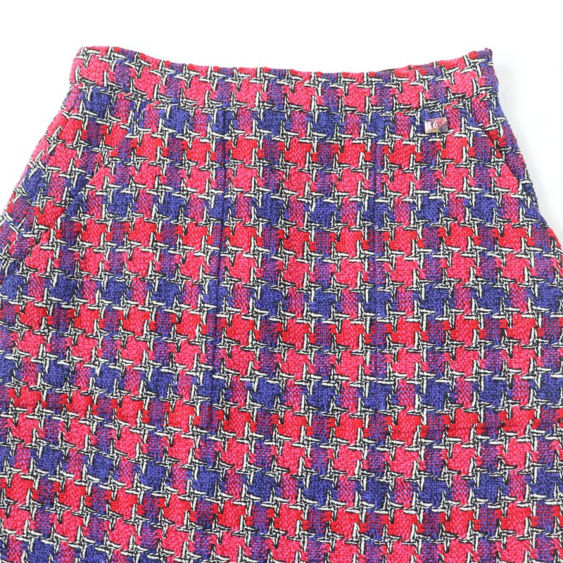 CHANEL P51393v38323 Silk Cotton Coco Mark Button Tweed Tight Skirt Multicolor