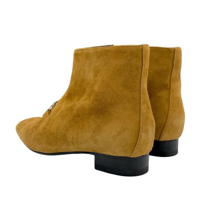 Hermes Boots Short Boots Shoes Suede Brown Silver Hose