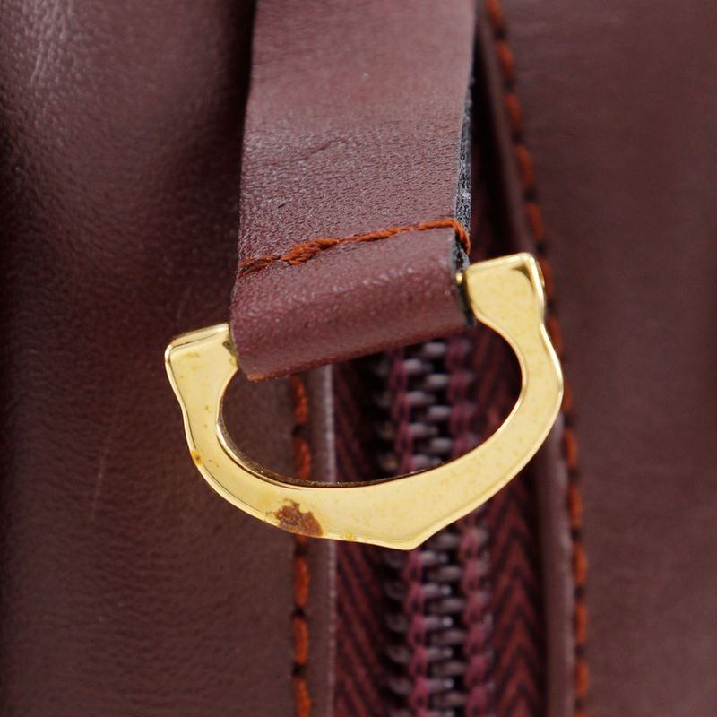 Cartier Must Line Second Bag Calf Bordeaux Unisex Clutch Bag