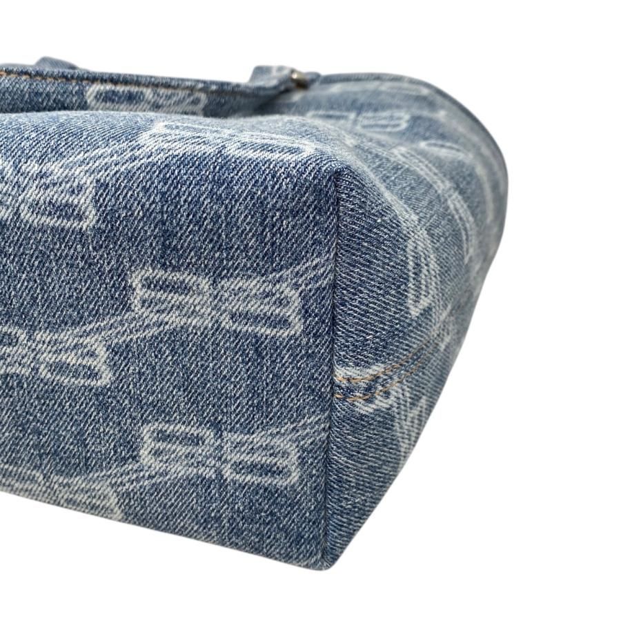 Balenciaga Handbag Shoulder Bag Denim Bag BB monogram Blue Silver