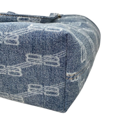 Balenciaga Handbag Shoulder Bag Denim Bag BB monogram Blue Silver