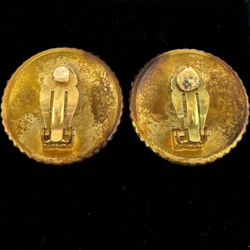 Chanel Vintage Large Earrings Circle Earrings Chanel Gold