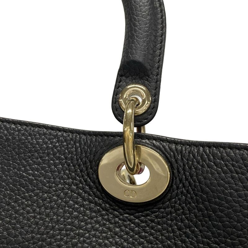 Dior/christian Dior Tote Bag Diorissimo Black Leather