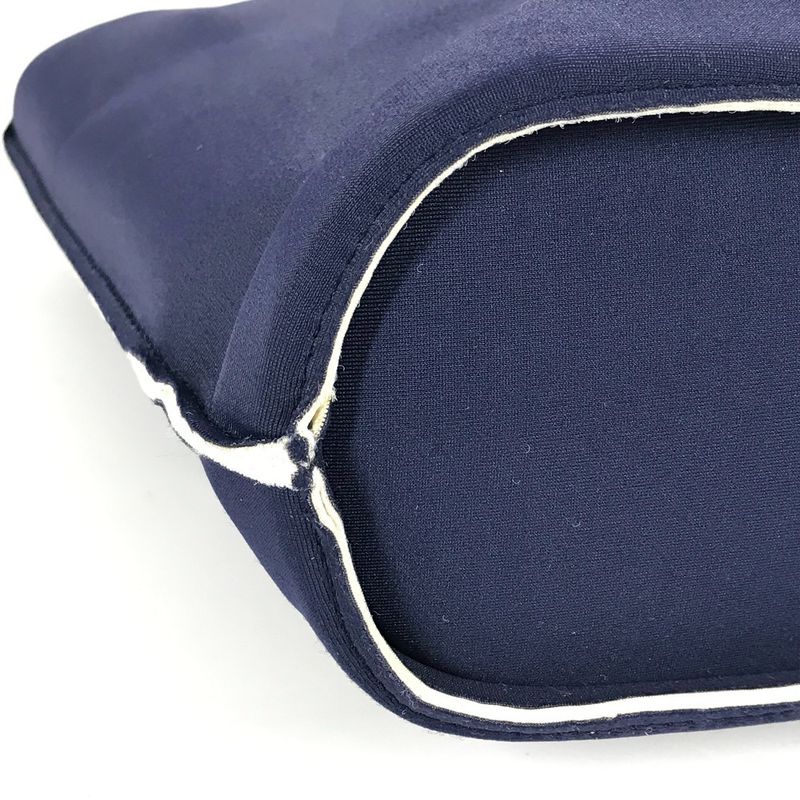 Chanel Handbag Metal Handle Polyamide Navy