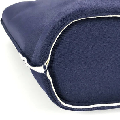 Chanel Handbag Metal Handle Polyamide Navy