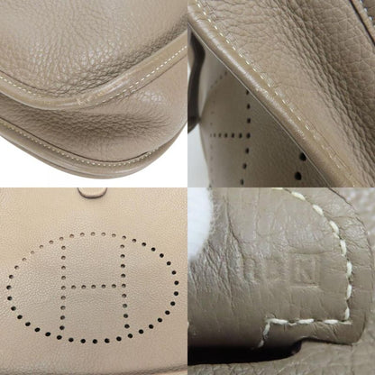Hermes Shoulder Bag Evelyn 2PM Taurillon Clemence Etoupe Gradient Silver