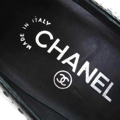 CHANEL G31216 Patent Leather Perforated Wedge Sole Pumps Black 36.5 Storage