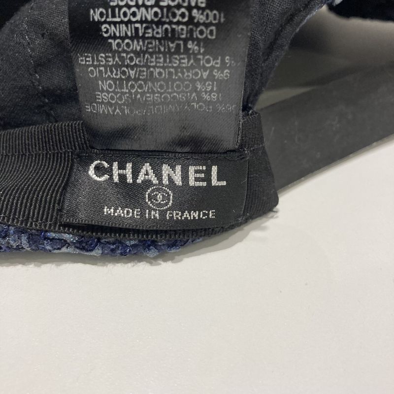 Chanel ⑤ 2016ss Airline Tweed Baseball Cap Men's Navy -