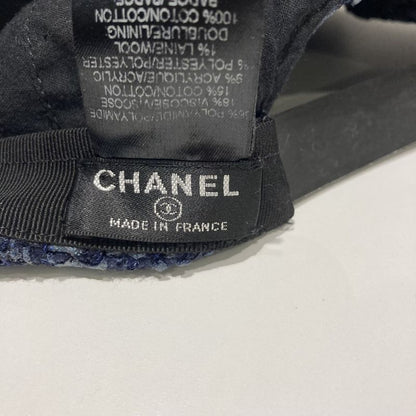 Chanel ⑤ 2016ss Airline Tweed Baseball Cap Men's Navy -