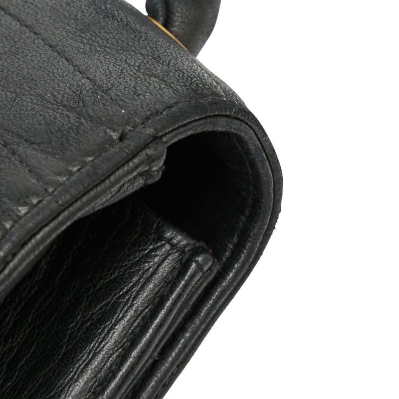 Chanel Coco Mark Crossbody Shoulder Bag Black Lambskin Women Chanel