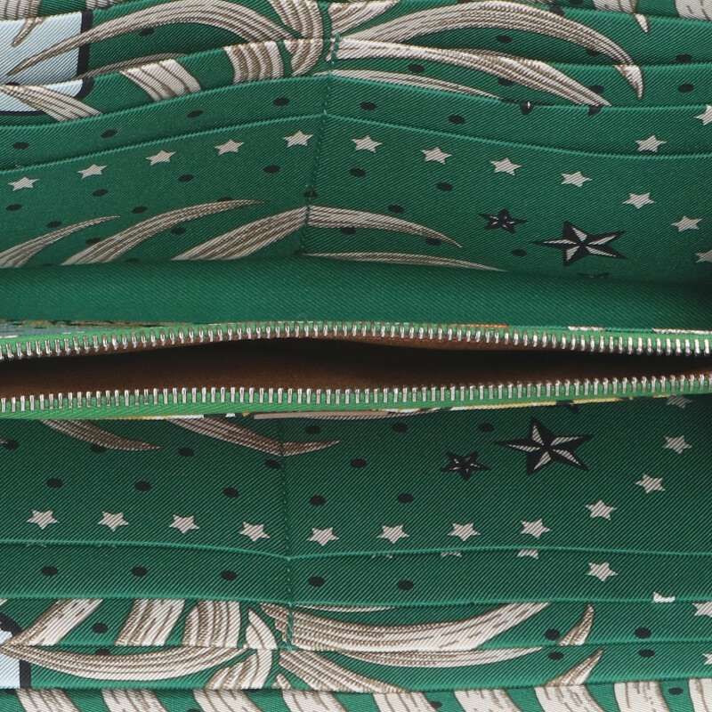 Hermes Azap Long Silk Quinn Y Engraved Round Zip Wallet Men's
