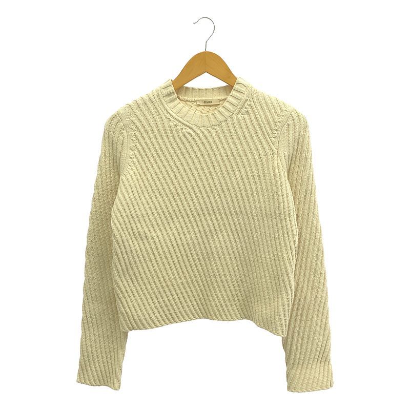 Celine - Phoebe Period Cotton Crewneck Knit - XS - Ivory - Women's