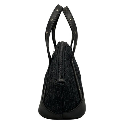Dior/christian Dior Handbag Trotter Black And Dark Gray Studded/mini Bag Leather