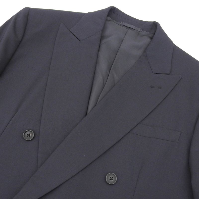 Prada 2019 Item Double Breasted Jacket Bleather 50 Men's Navy Blue Bre