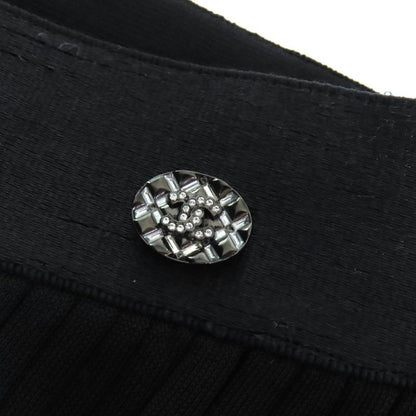 CHANEL P72907k10467 One Point Coco Mark Long Pleated Skirt Black 38 Made In